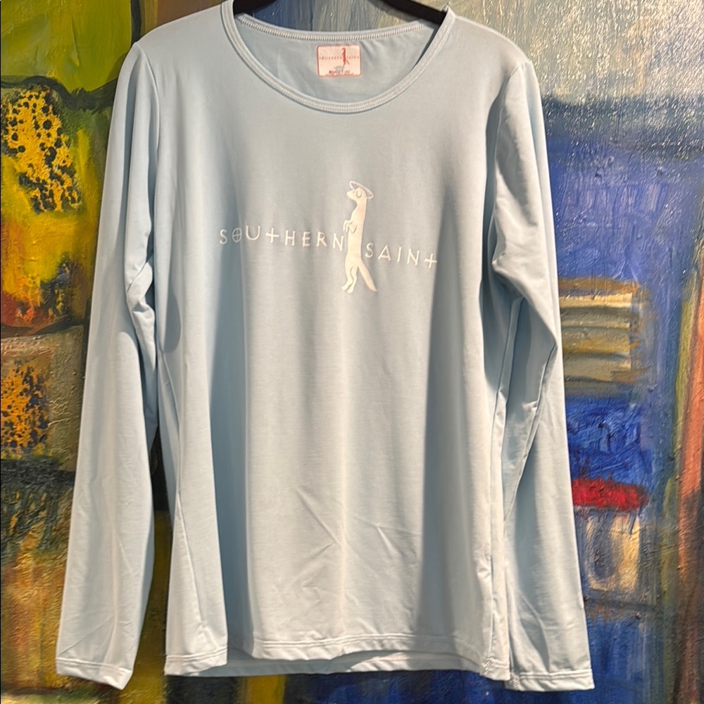 Southern Saint women’s Relaxed Fit Sun Shirt - chambray large NWOT